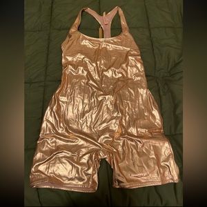 Skims swim metallic cycle suit
